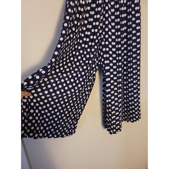 Vintage Units Navy White Polka-dot Pleated Crop Pant - Picture 3 of 8